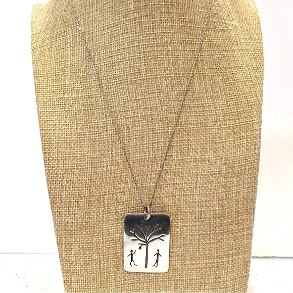 unbranded Jewelry Sterling Silver Adam Eve Necklace Pendant